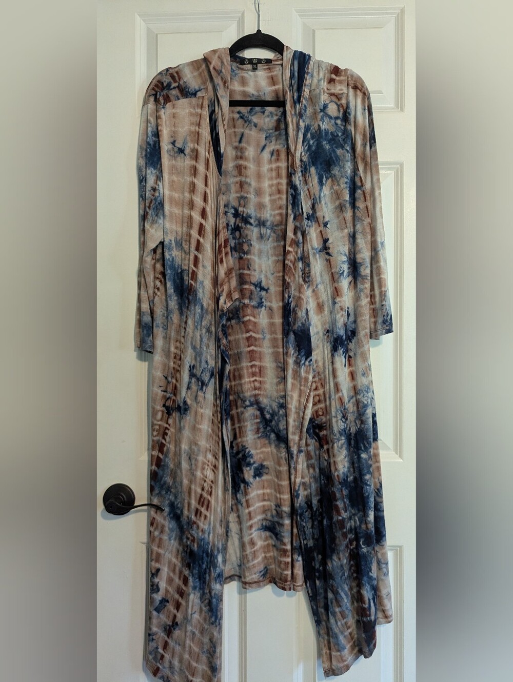 Long Sleeve Tie-Dye Hoodie Cardigan Cape